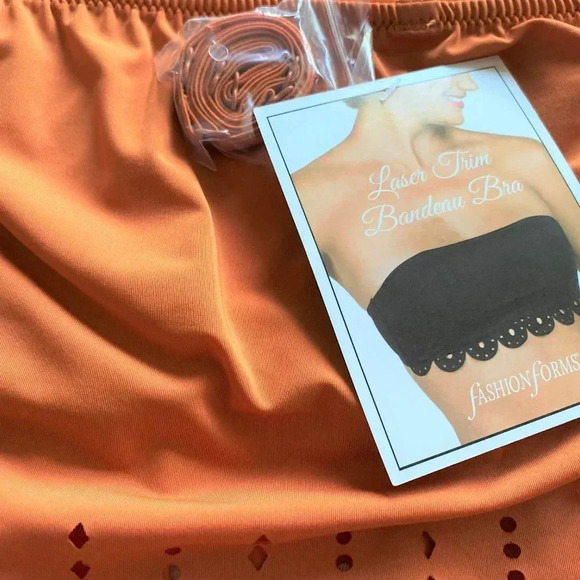 Fashion Forms Laser Cut Bandeau Bra Rust brown shade Size S - Picture 4 of 5